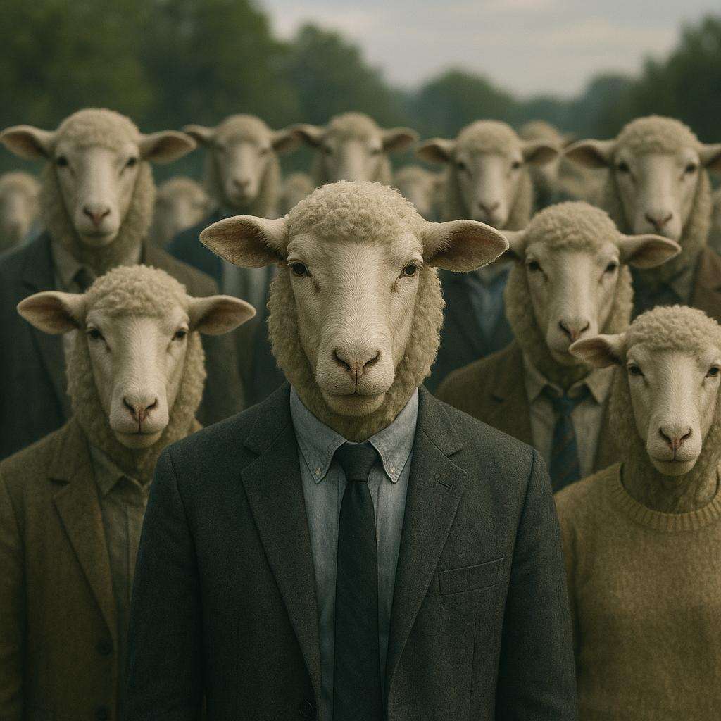A photograph captures a group of twelve individual