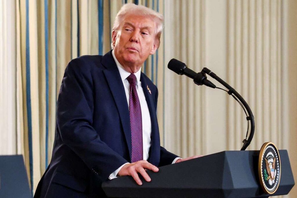U.S. President Trump meets Israeli PM Netanyahu at the White House in Washington