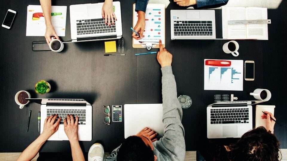 Tech group meeting flatlay