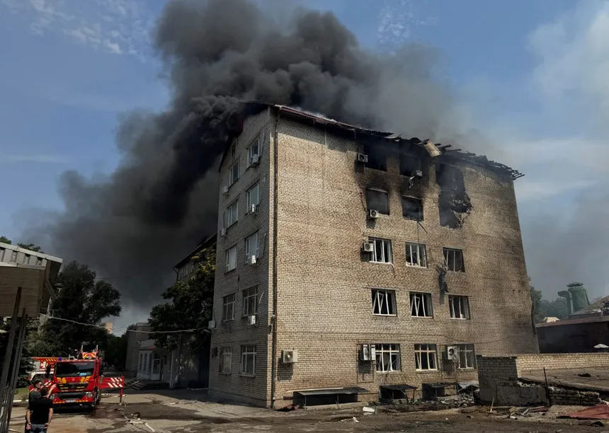 Aftermath of a Russian drone strike in Zaporizhzhia 1024x729
