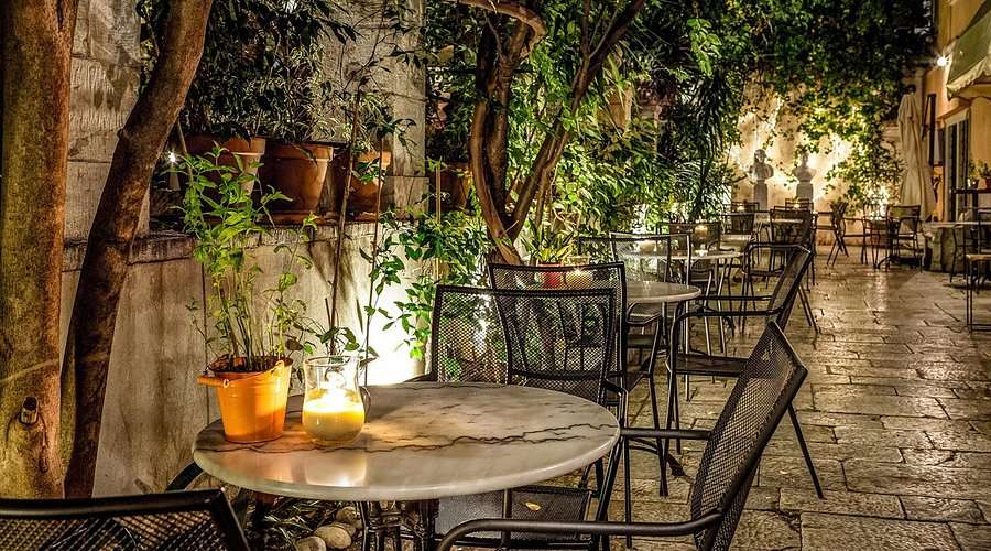 Part of the garden restaurant